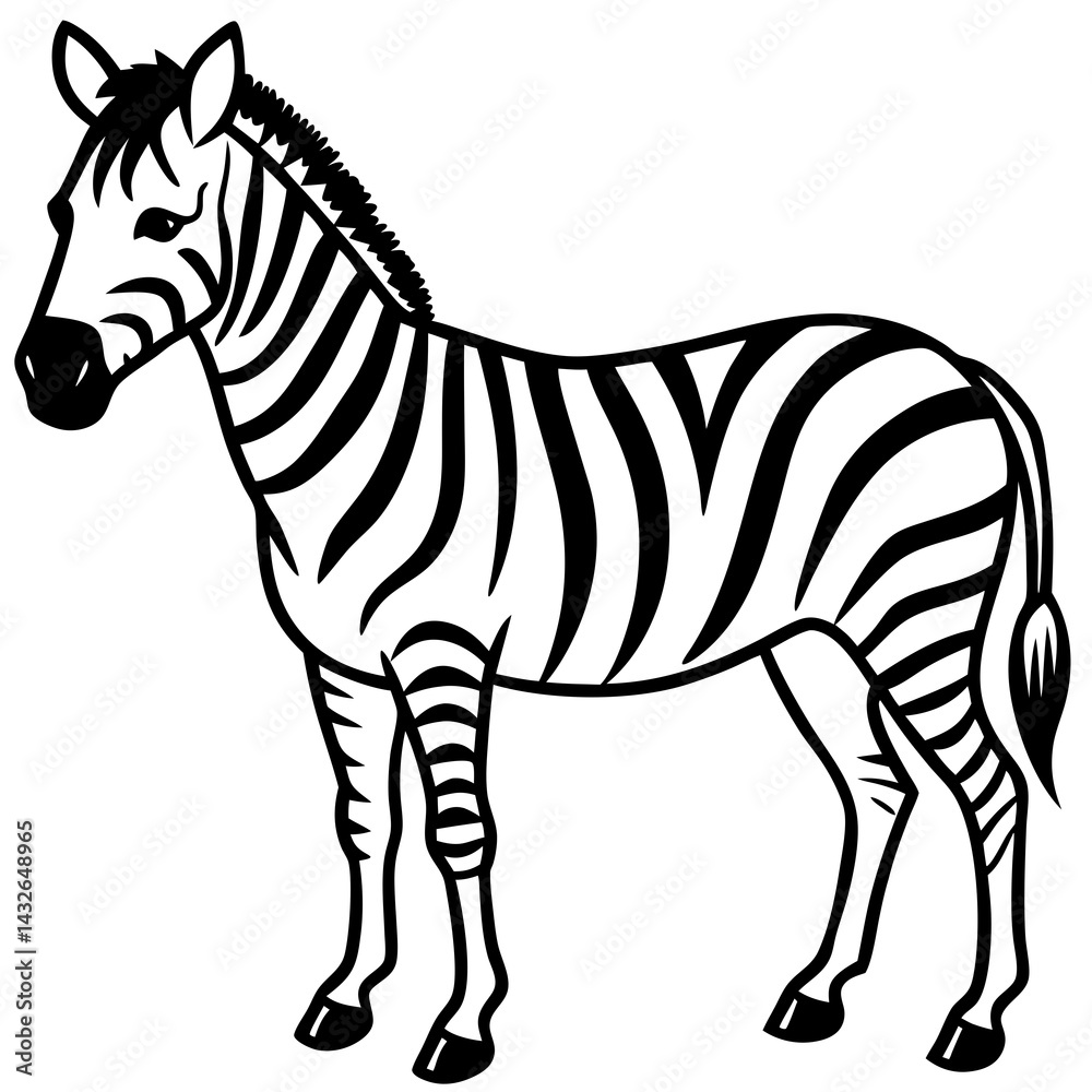 Fototapeta premium Detailed Zebra Line Drawing