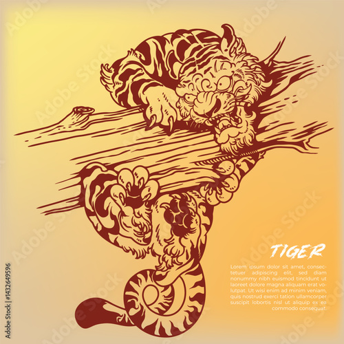 Bold black and white tiger vector in retro style with strong lines and sharp details. Perfect for tattoo designs, stickers, and vintage or wildlife-themed projects.