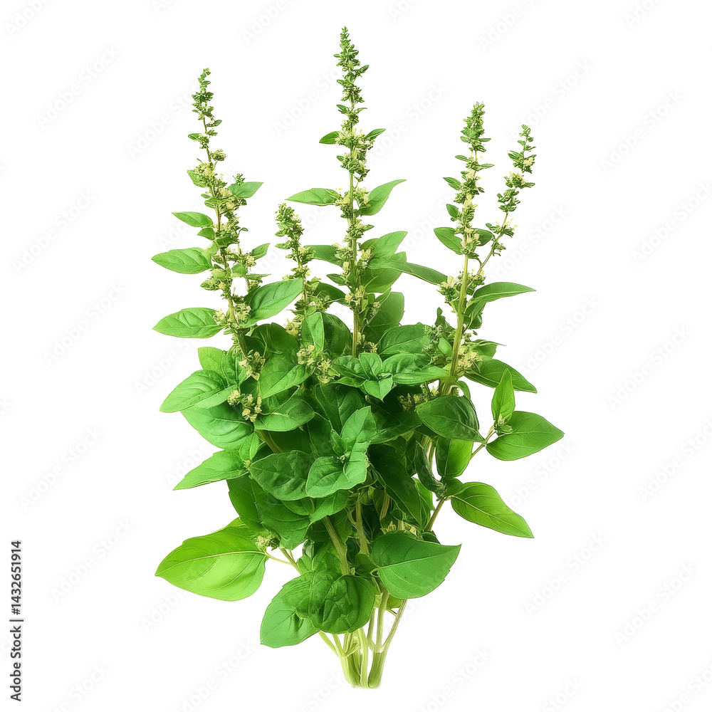 Obraz premium Holy basil plant, Holy Basil Ocimum sanctum isolate on transparent background