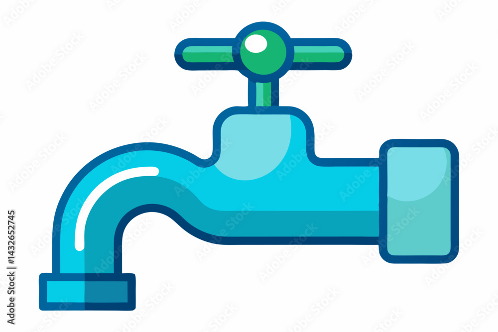 faucet with water drop vector illustration faucet with water drop vector illustration