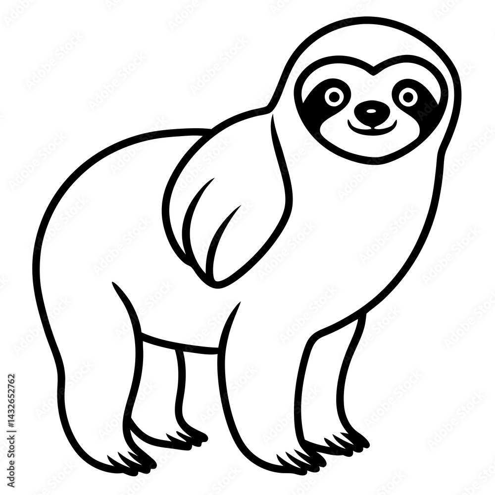 Fototapeta premium Elegant Sloth Sketch