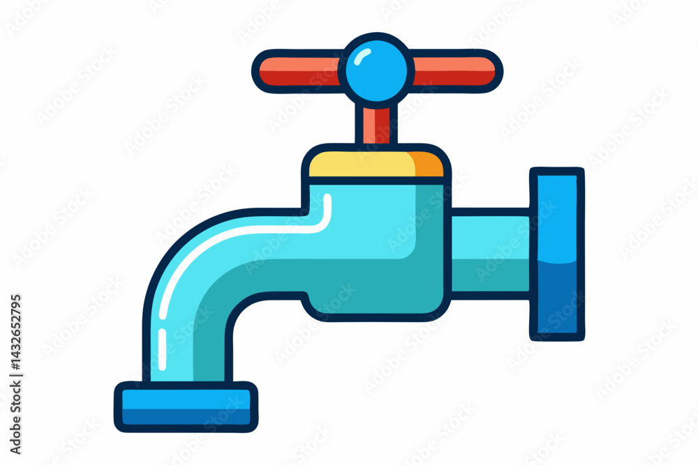 faucet with water drop vector illustration faucet with water drop vector illustration