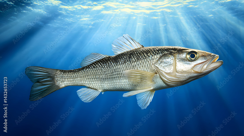 Fototapeta premium Single fish underwater scene