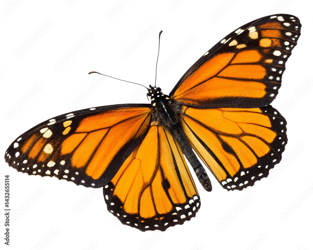 Fototapeta premium Monarch Butterfly Isolated on transparent Background