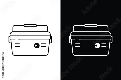 Cooler & Freezer Icon Vector. Clean Line Symbol for Mobile & Web UI