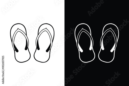 Linear Slippers Icon. Vector Design for Mobile & Commercial Use