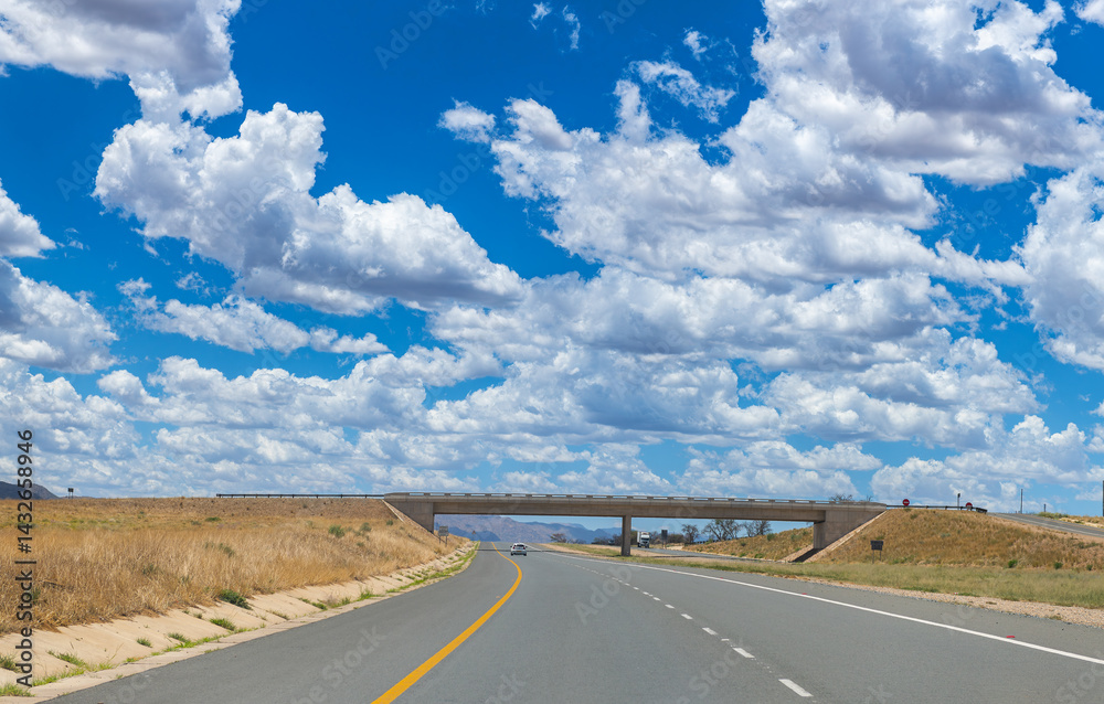 The national highway A1, Windhoek-Okahandja, Namibia