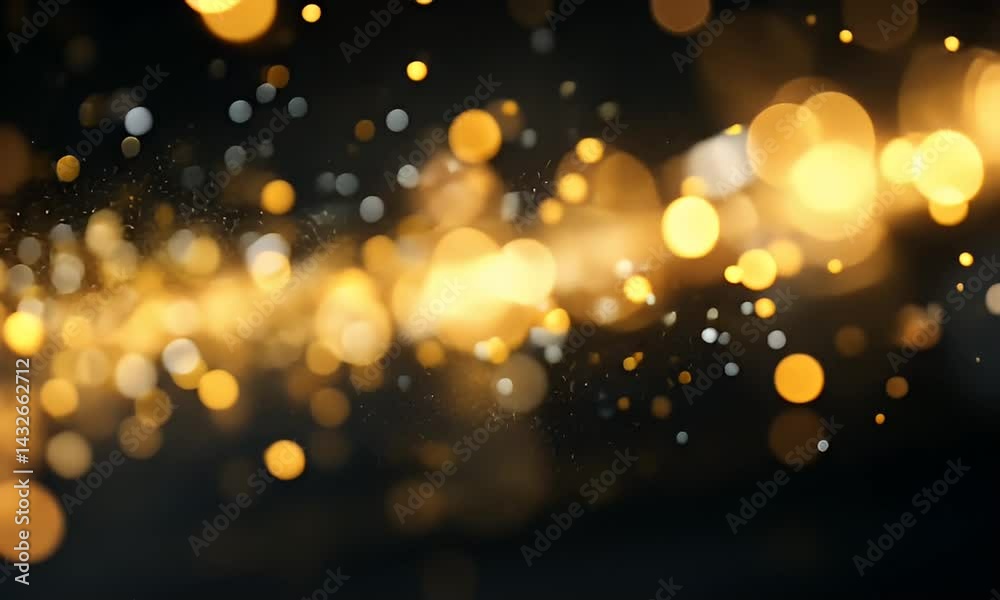 Golden particles stream across a dark background. Golden particles stream across a dark background.