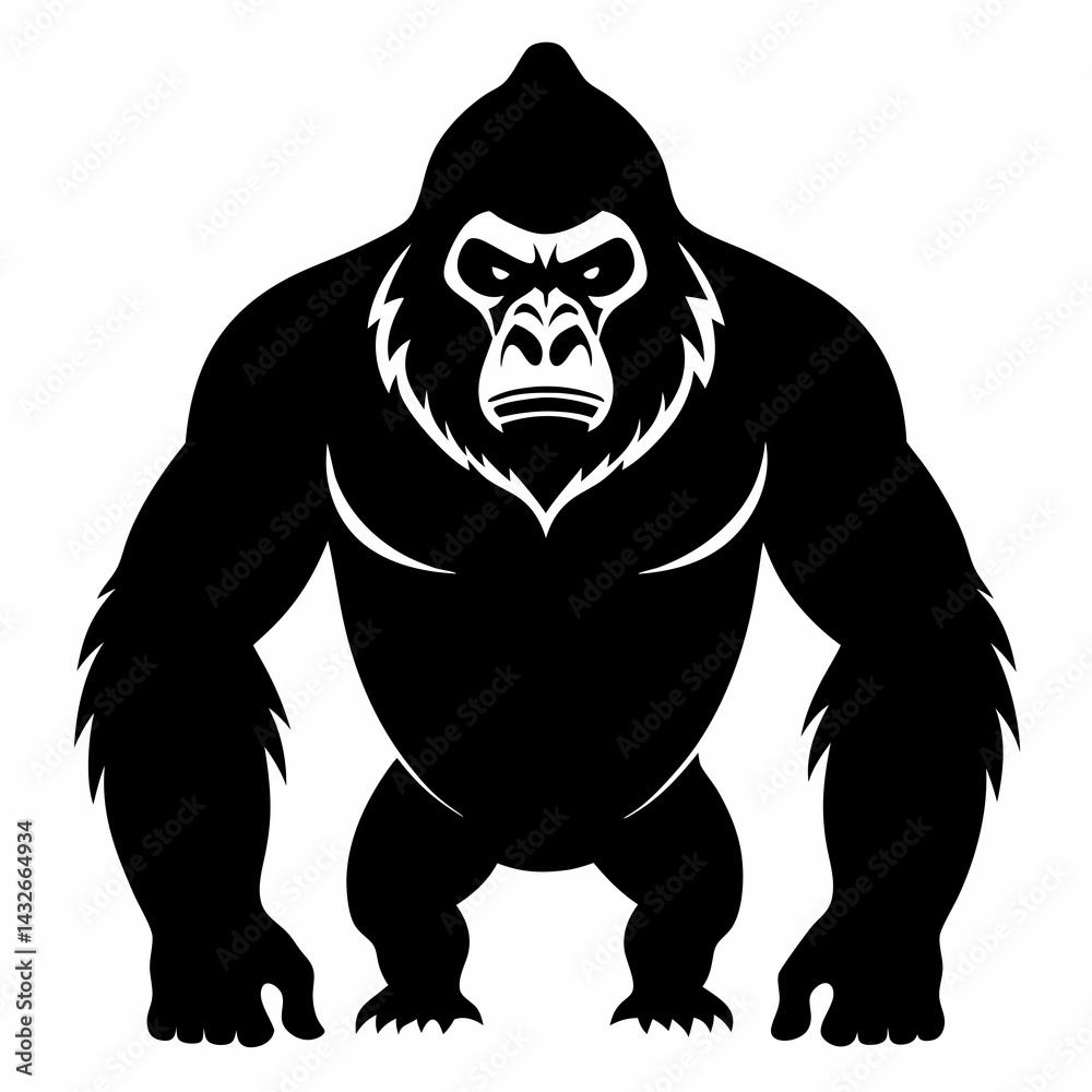 Obraz premium Gorilla Silhouette Vector Art