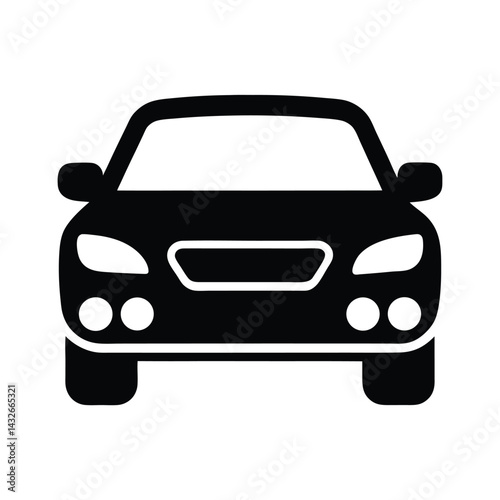 car front icon silhouette vector illustration