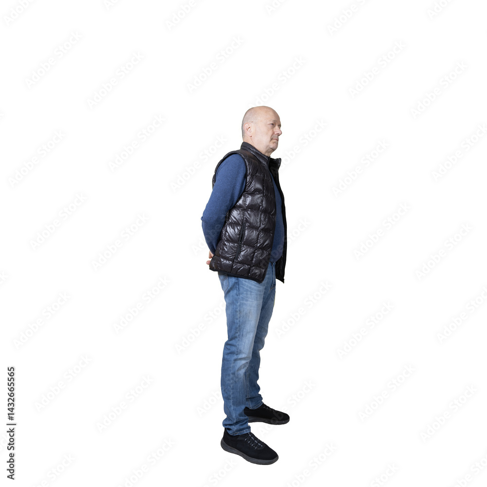Naklejka premium a man with his hands behind his back