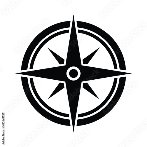 compass navigation icon silhouette vector illustration