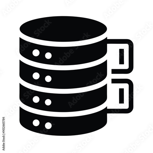 database server icon silhouette vector illustration