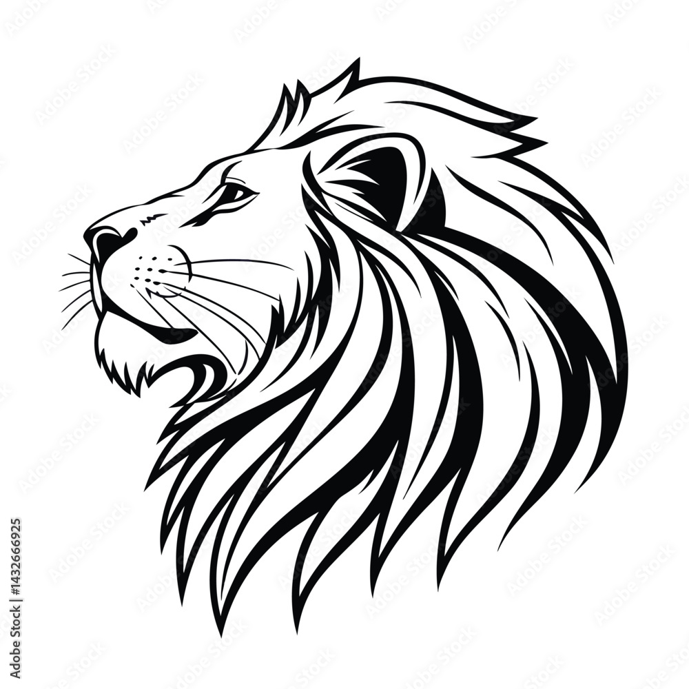 Obraz premium lion head mascot vector illustration