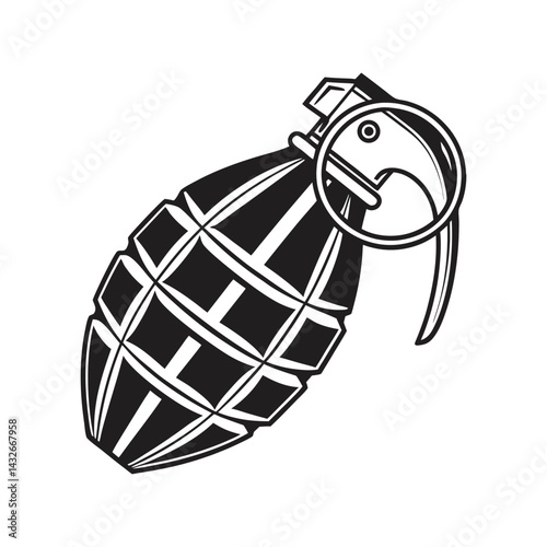 Grenade Silhouette Vector Art – Bold and Striking Explosive Design