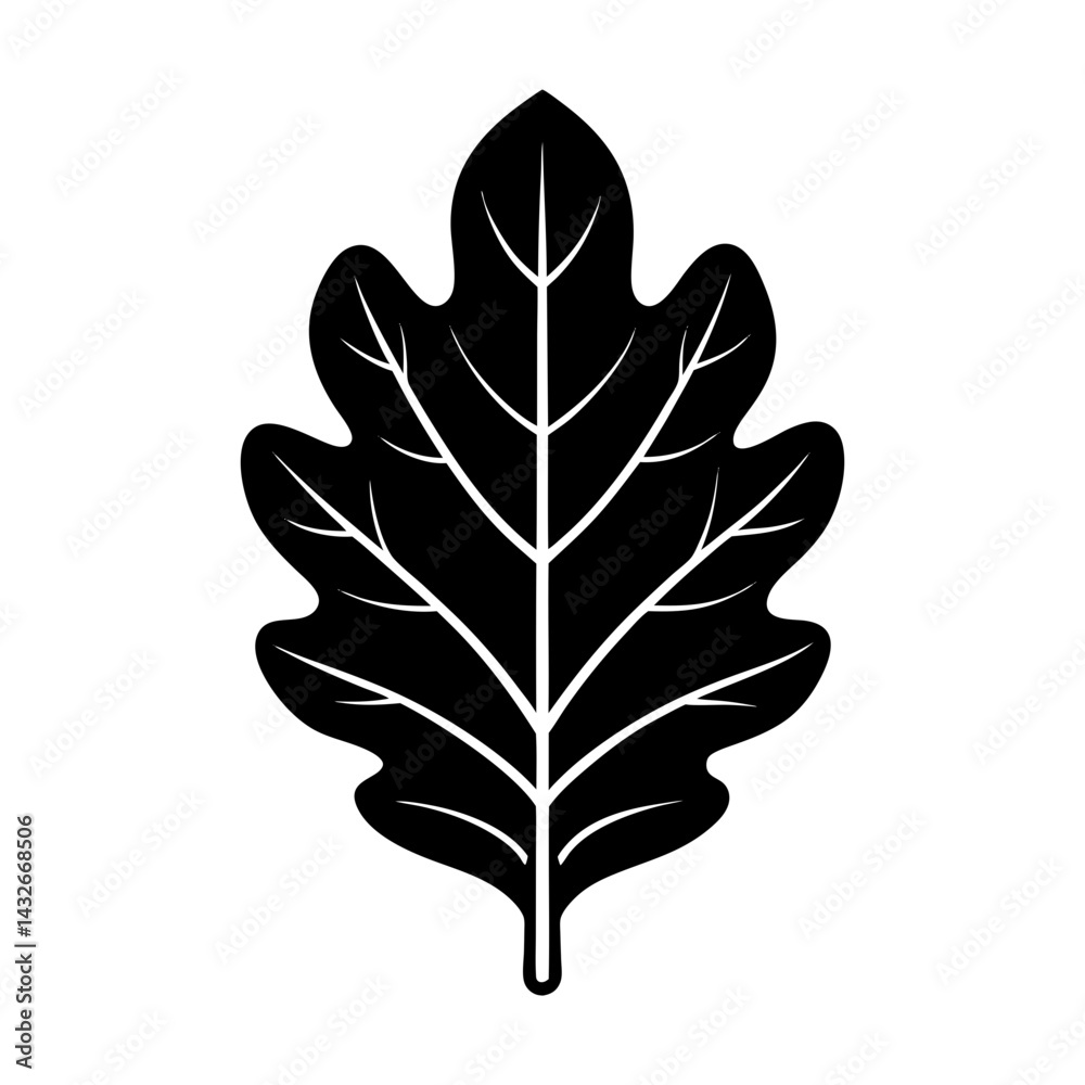 Fototapeta premium Oak leaf simple silhouette vector illustration