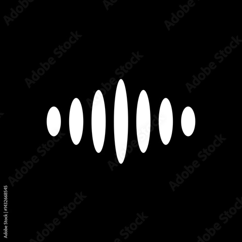 Wave logo without text. Company, ellipse, horizontal, amplifier, audio, analyzer, signal. Vector