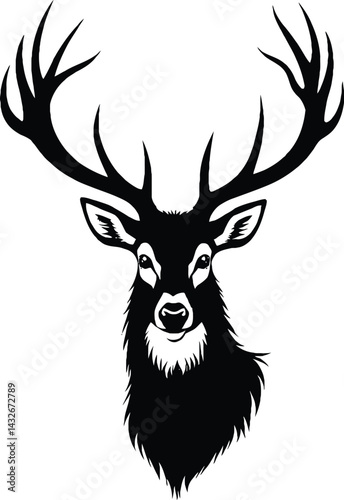 An antlers head silhouette