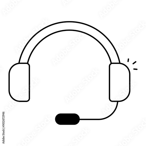 Support Headset. Simple headset icon representing voice or audio-based customer assistance