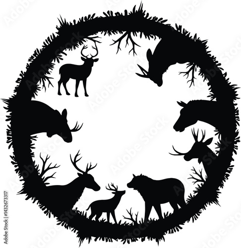 Round Animals showing Ecosystem silhouette