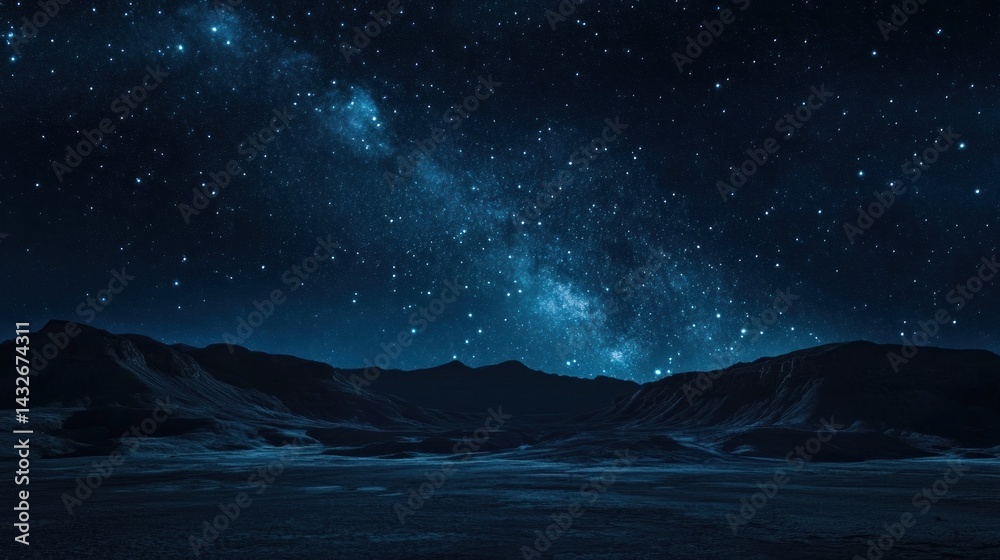 Fototapeta premium Night sky over mountains