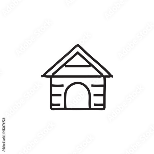 Attractive Hand Drawn Doodle Dog House Elements Vector Illustration