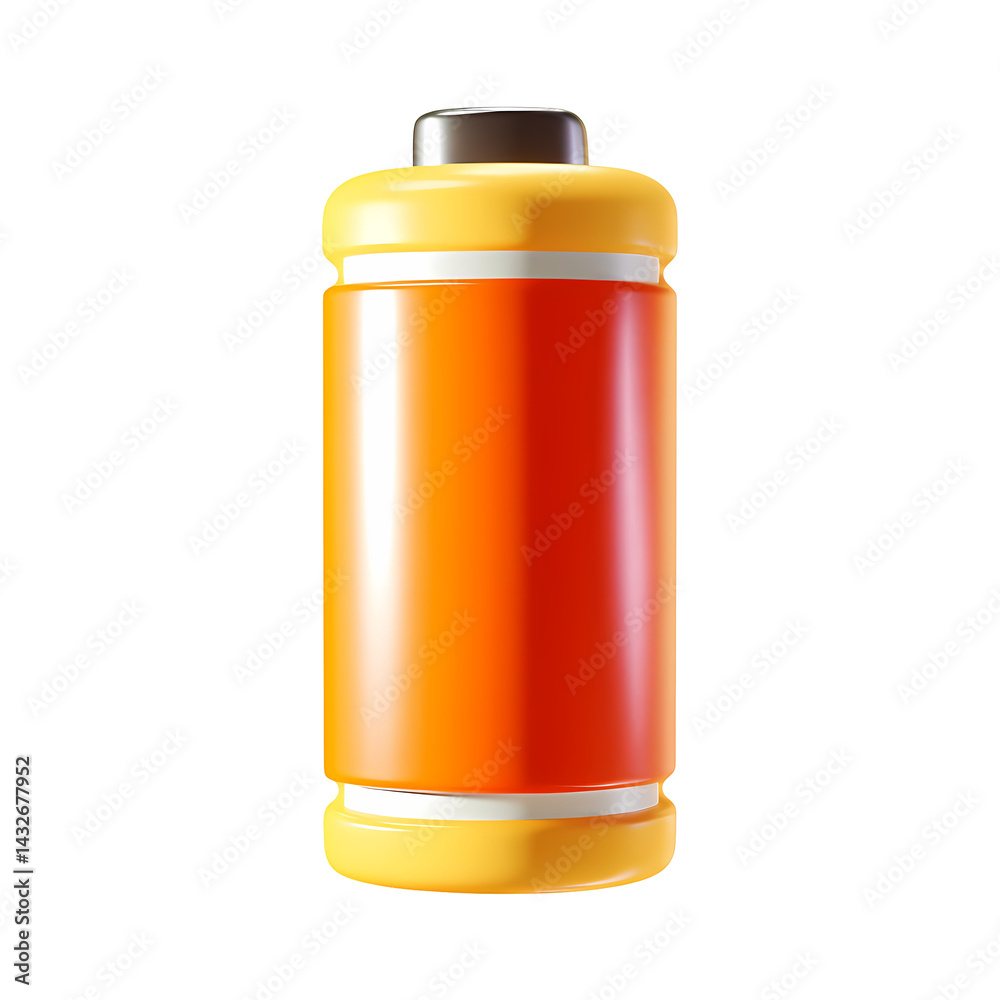 Bright Orange and Yellow Plastic Bottle Mockup for Product Packaging Design