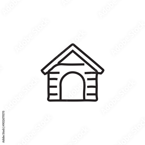 Attractive Hand Drawn Doodle Dog House Elements Vector Illustration