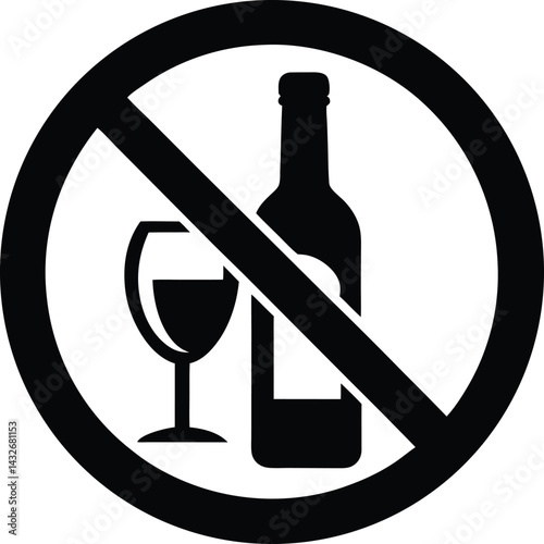 no wine sign vector illustration