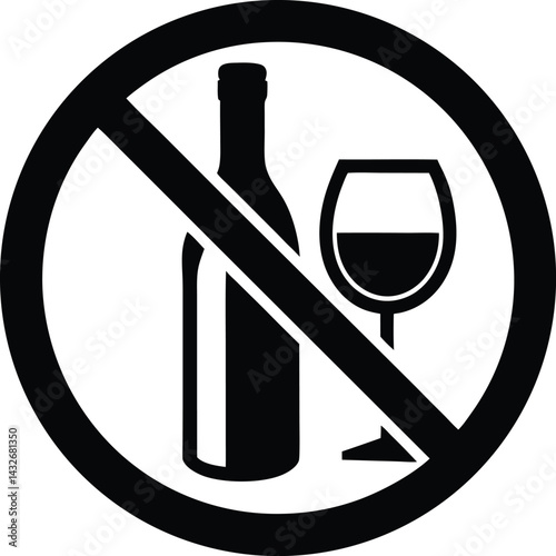 no wine sign vector illustration