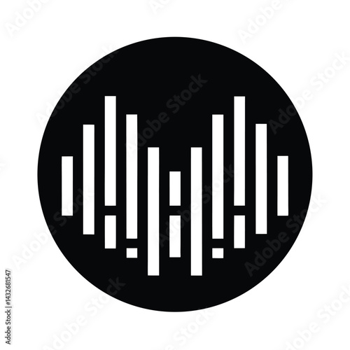 Equalizer Sound Stencil Icon Silhouette Vector Illustration