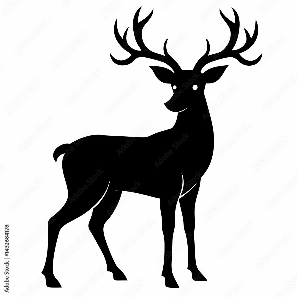 Fototapeta premium Majestic Deer Silhouette Vector Design