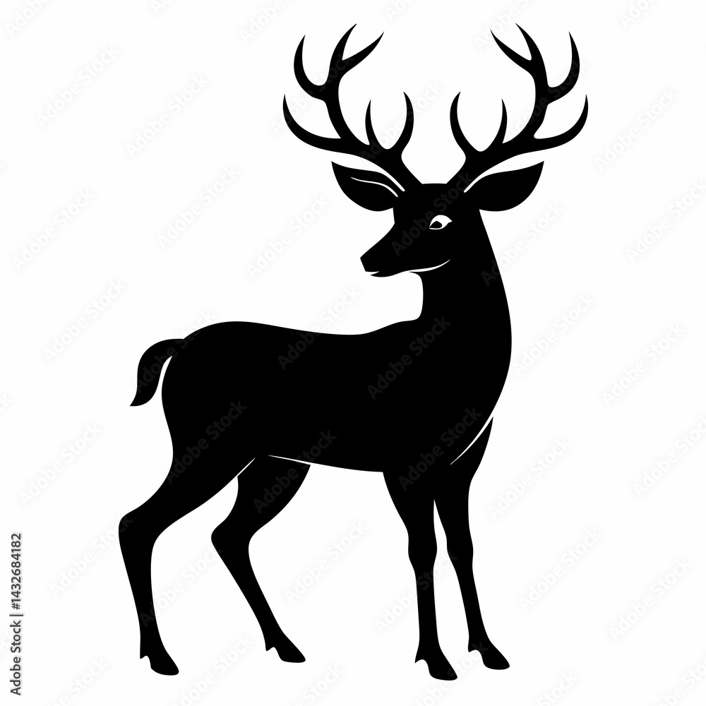 Fototapeta premium Majestic Deer Silhouette Vector Design