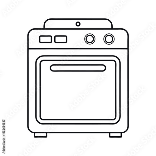 Electric Oven Outline Illustration