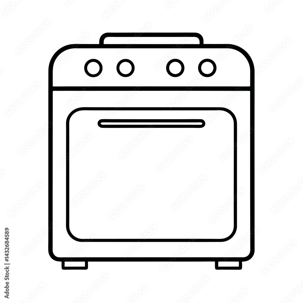 Minimal Electric Oven Vector Minimal Electric Oven Vector