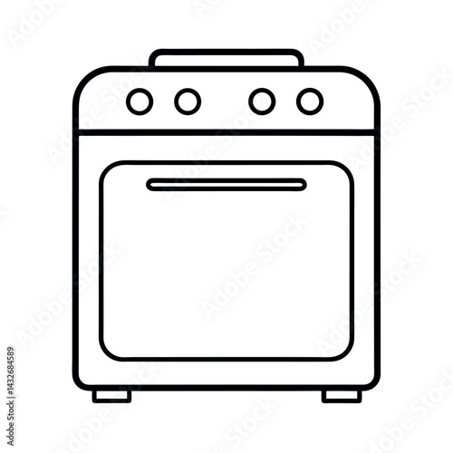 Minimal Electric Oven Vector