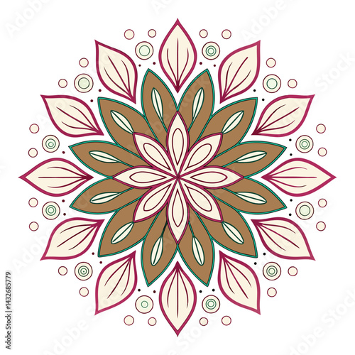 Elegant Mandala Vector Art – Intricate & Vibrant Symmetrical Design.
