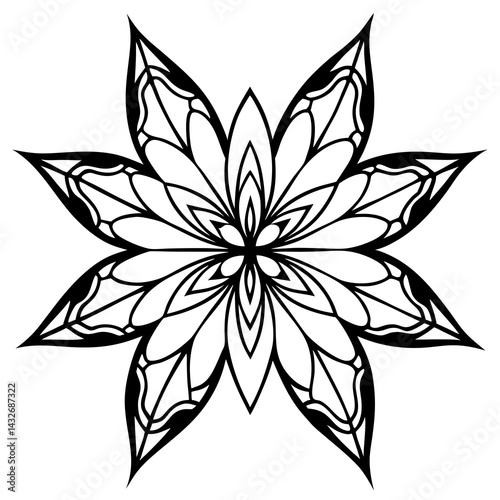 Symmetrical wings mandala art