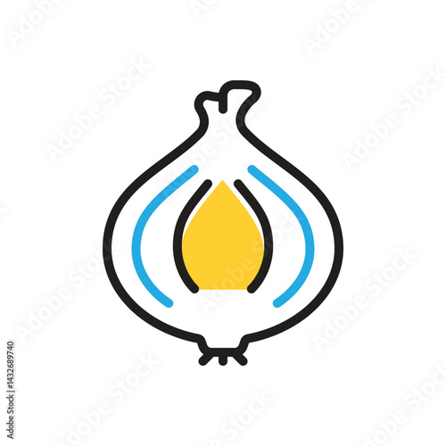 Multi color icon for onion
