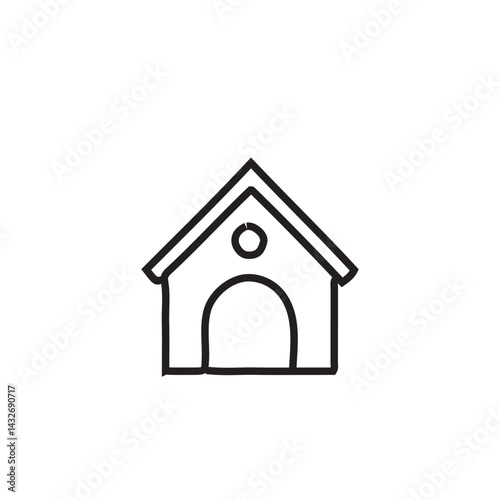 Attractive Hand Drawn Doodle Dog House Elements Vector Illustration