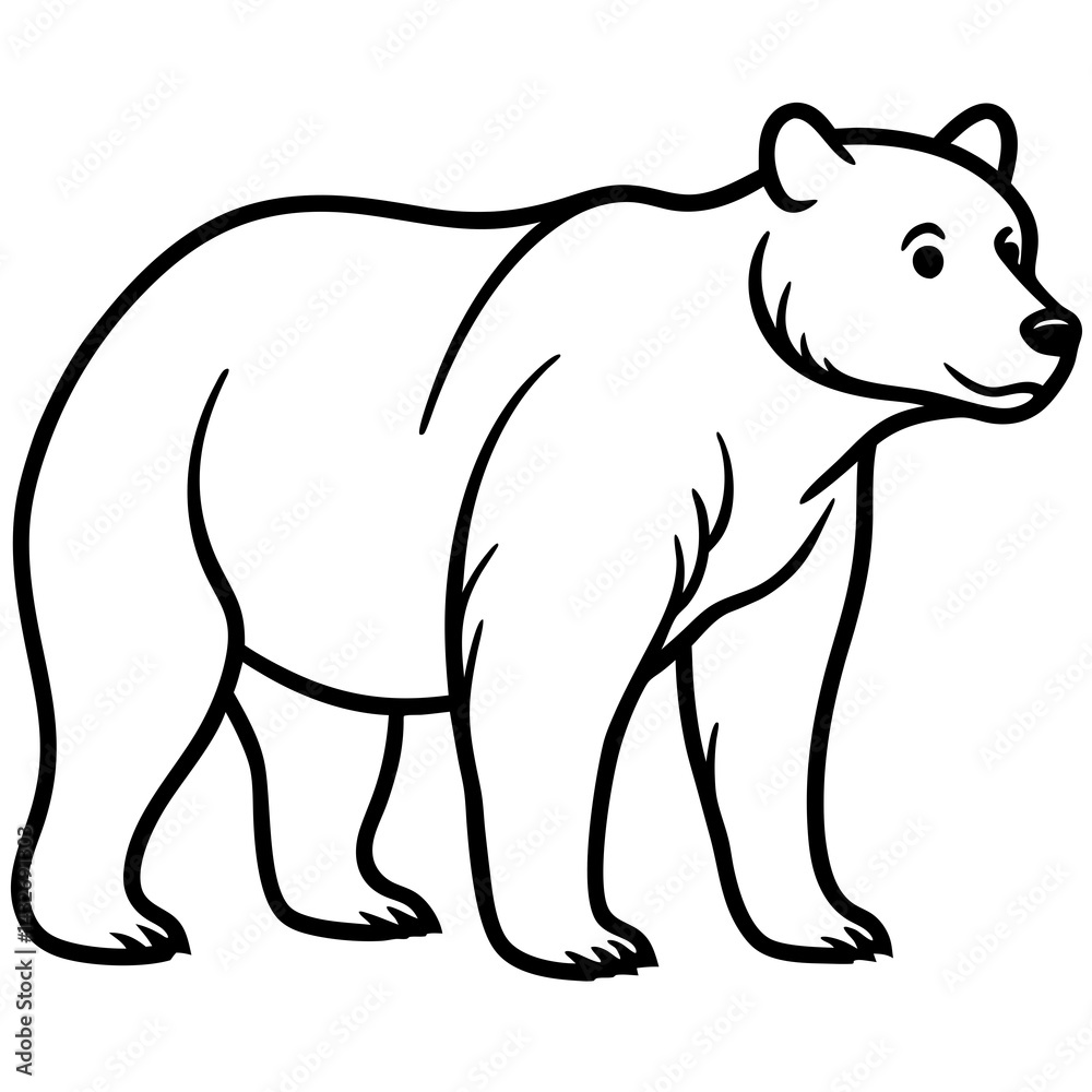 Minimalist Bear Line Art Vector Minimalist Bear Line Art Vector