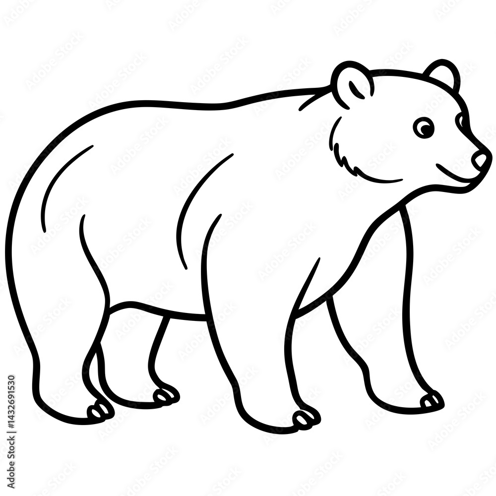 Minimalist Bear Line Art Vector Minimalist Bear Line Art Vector
