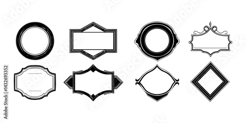 Elegant collection of decorative frames showcasing various shapes and styles, perfect for design projects and presentations