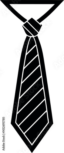 Necktie Silhouette Vector | Formal Wear, Business Accessory & Fashion Icon in Black Vector