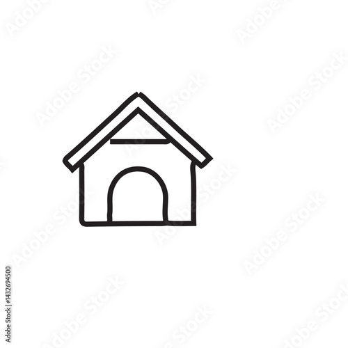 Attractive Hand Drawn Doodle Dog House Elements Vector Illustration