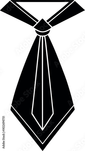 Necktie Silhouette Vector | Formal Wear, Business Accessory & Fashion Icon in Black Vector