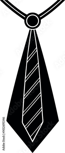Necktie Silhouette Vector | Formal Wear, Business Accessory & Fashion Icon in Black Vector