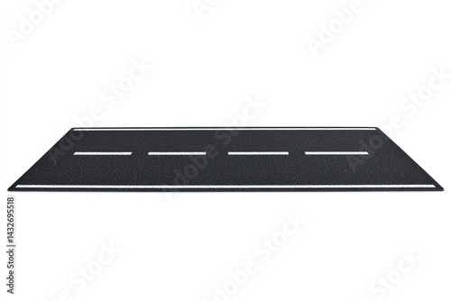 Simple black road with white lines photo