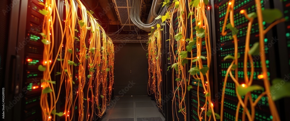 Data center with growing plants