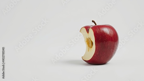 Red apple with a bite taken out